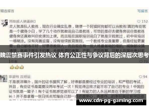 魏震禁赛事件引发热议 体育公正性与争议背后的深层次思考